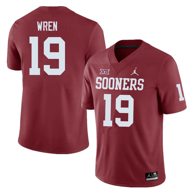 Men #19 Maureese Wren Oklahoma Sooners College Football Jerseys Sale-Crimson - Click Image to Close